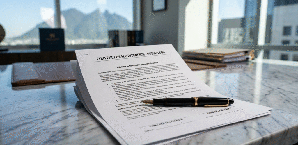 Contrato de manutención y pensión alimenticia en Monterrey, Nuevo León.